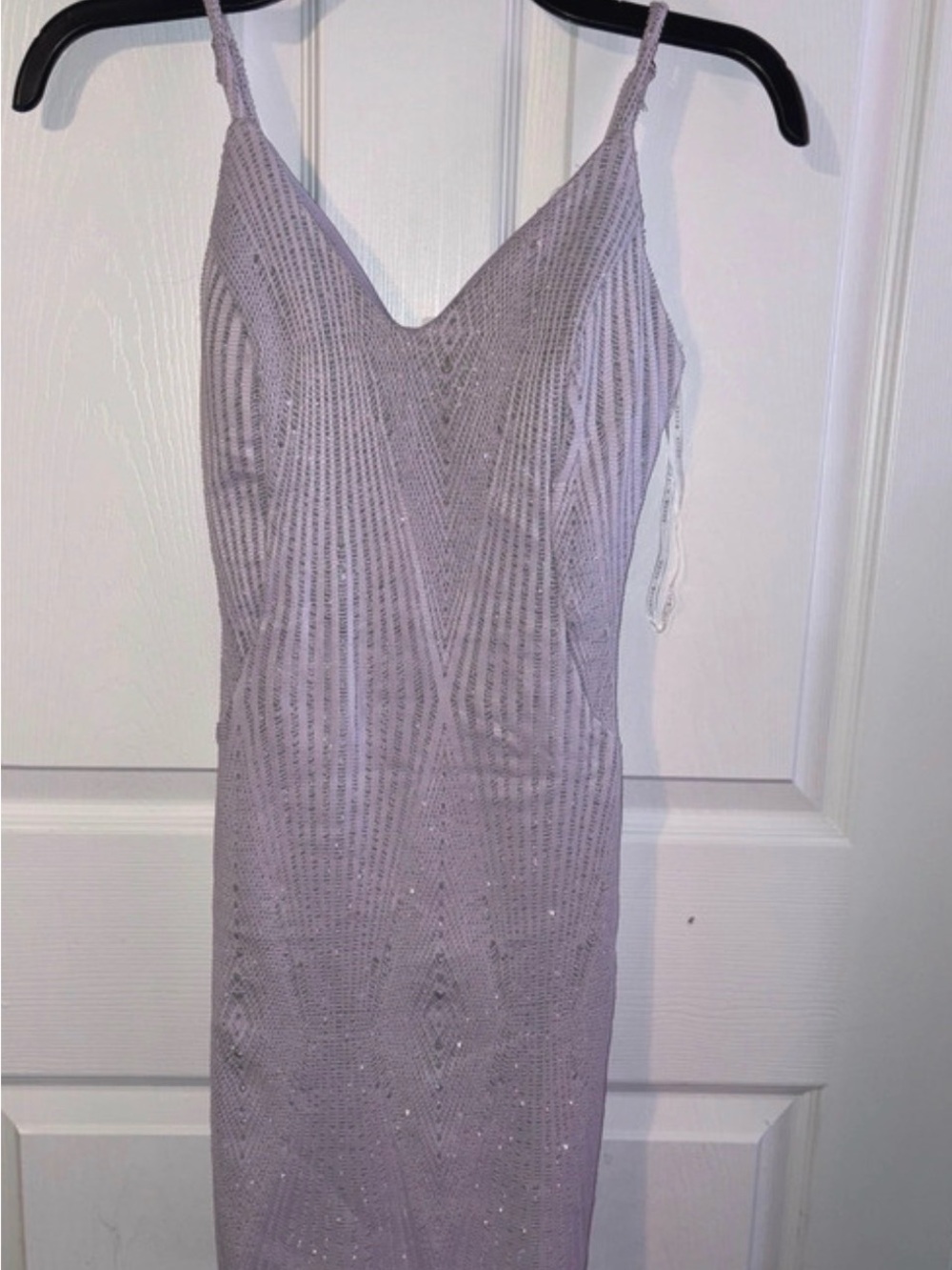 Haute Monde Lavender Sequin Strapless Slip Dress